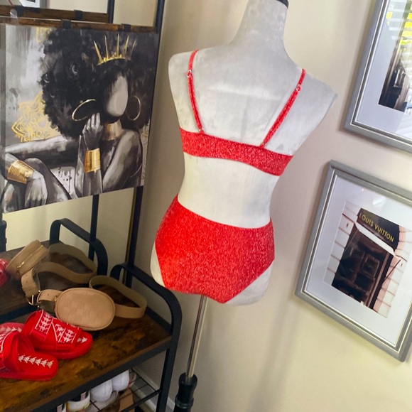 3/$50 • Shiny & Spicy | Red Bikini Bathing Suit - Picture 8 of 12